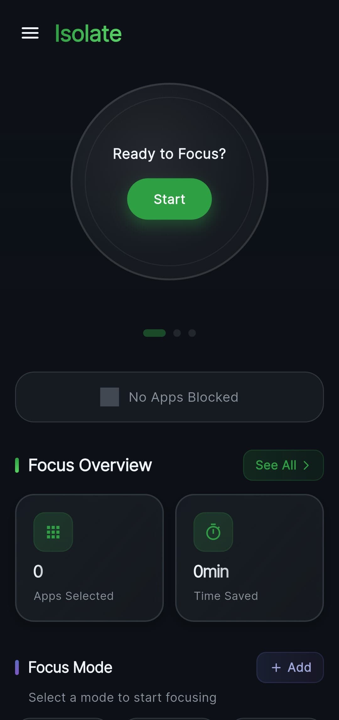 Isolate Home Screen